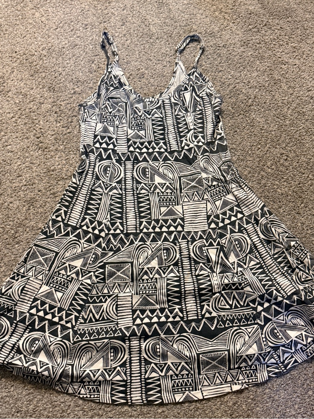 Billabong Black & White Tribal Print Mini Dress